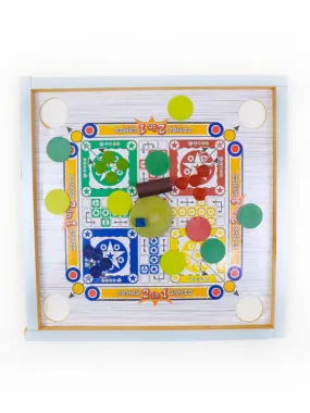 2 in 1 LUDO   Carrom Board 12" x 12"