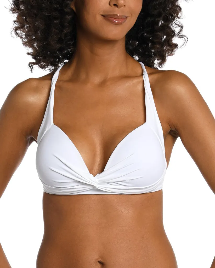 2024 La Blanca Island Goddess Keyhole Twist Front Banded Top (More colors available) - LB1IG75