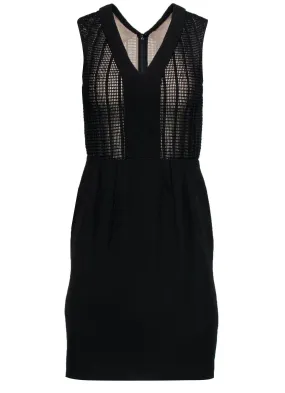 3.1 Phillip Lim - Black Sheath Dress w/ Mesh Detailing Sz 0