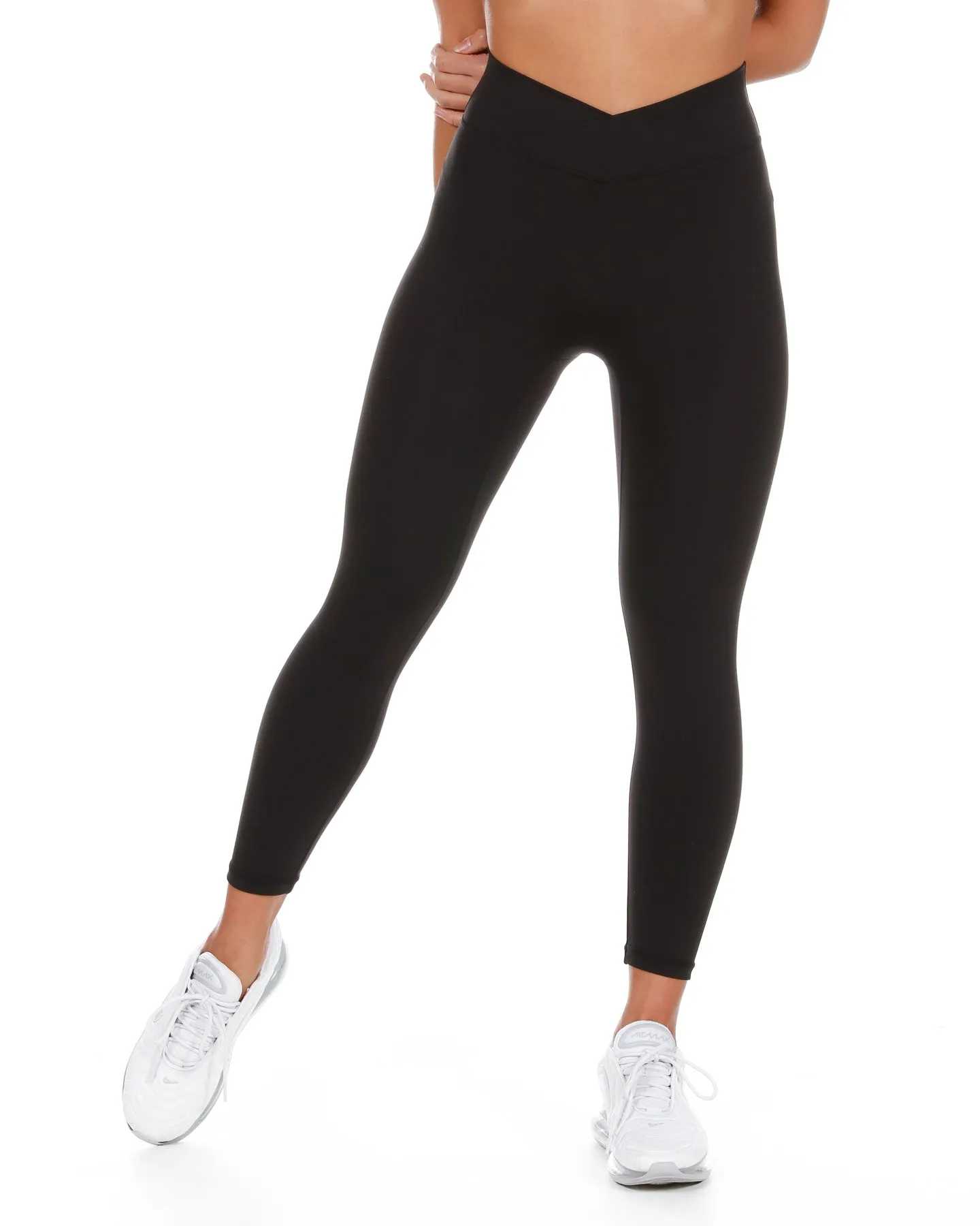 7/8 Cross Over Leggings - Black