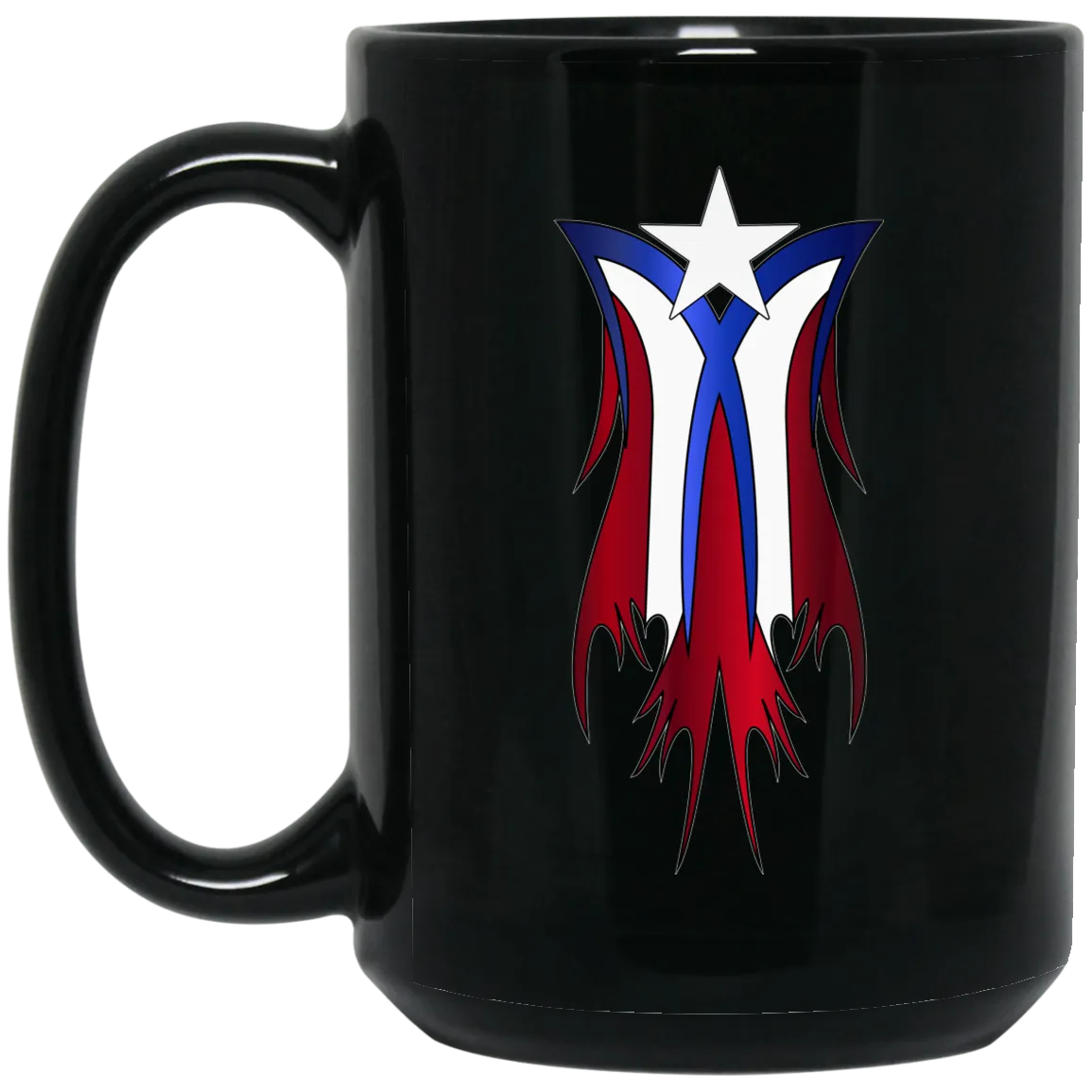 Abstract PR FLAG 15 oz. Black Mug