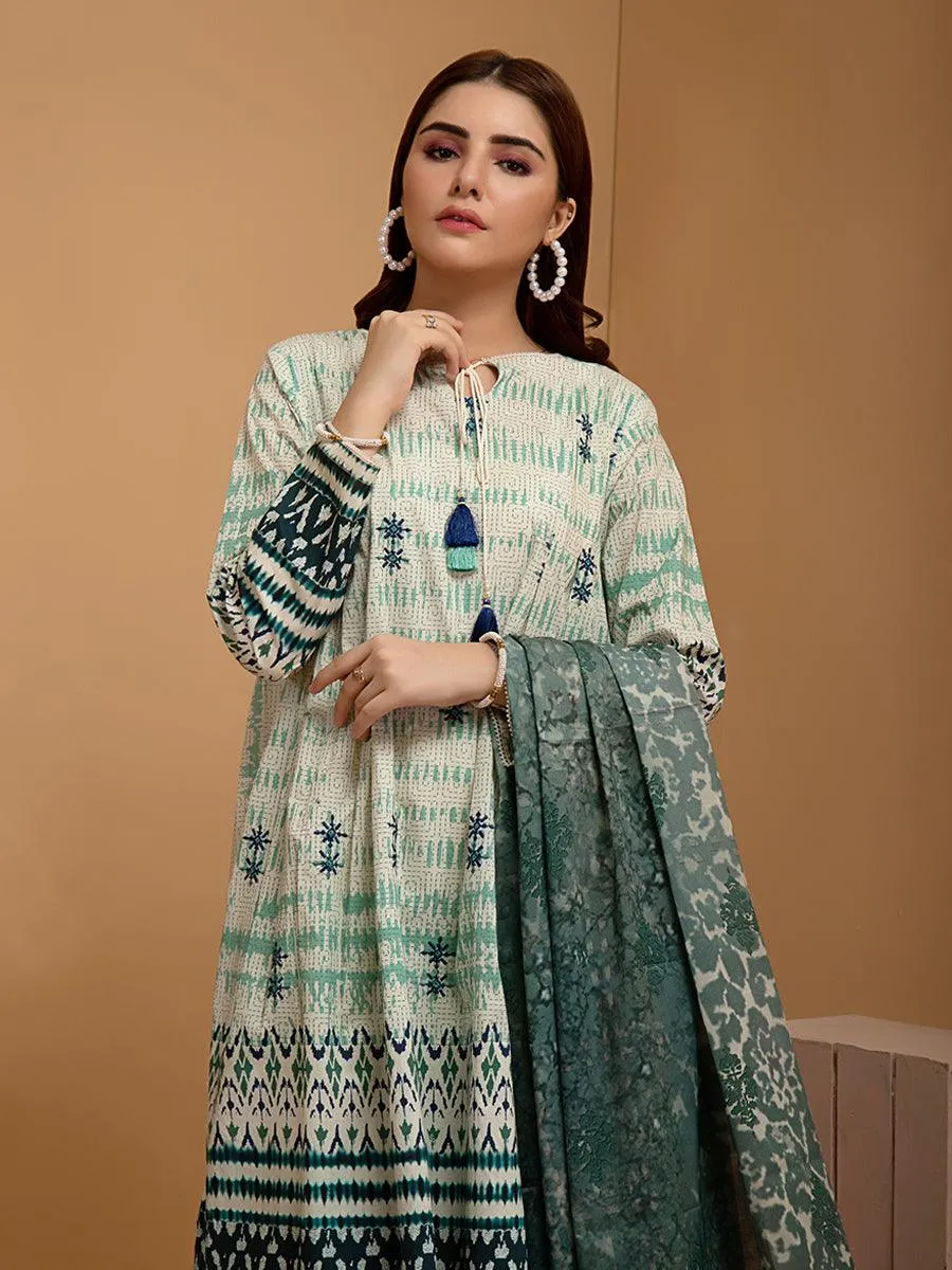 ACE Galleria Digital Embroidered Cambric Unstitched 3pc Suit ACE 12074