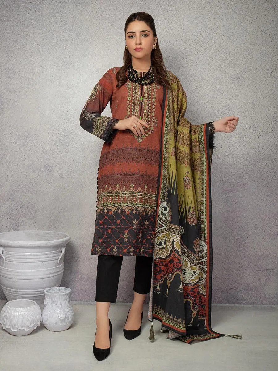 ACE Galleria Digital Embroidered Unstitched 2pc Khaddar Suit ACE 12168