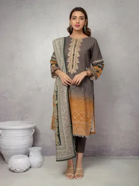 ACE Galleria Digital Embroidered Unstitched 3pc Khaddar Suit ACE 12125