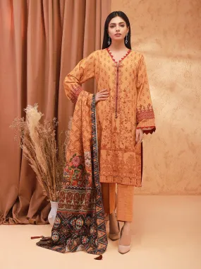 ACE Galleria Digital Embroidered Unstitched 3pc Khaddar Suit ACE 12154