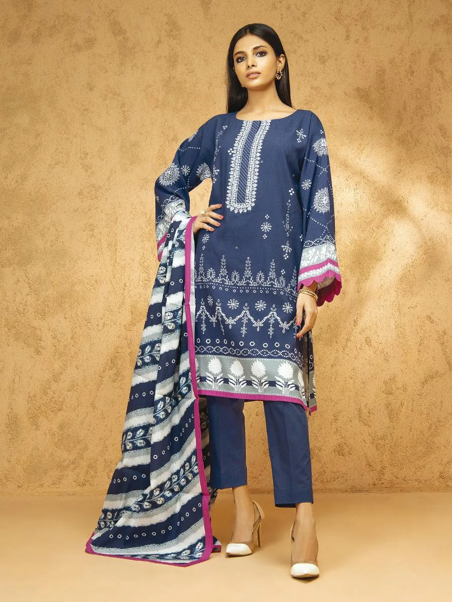 ACE Galleria Digital Embroidered Unstitched 3pc Viscose Suit ACE 12226