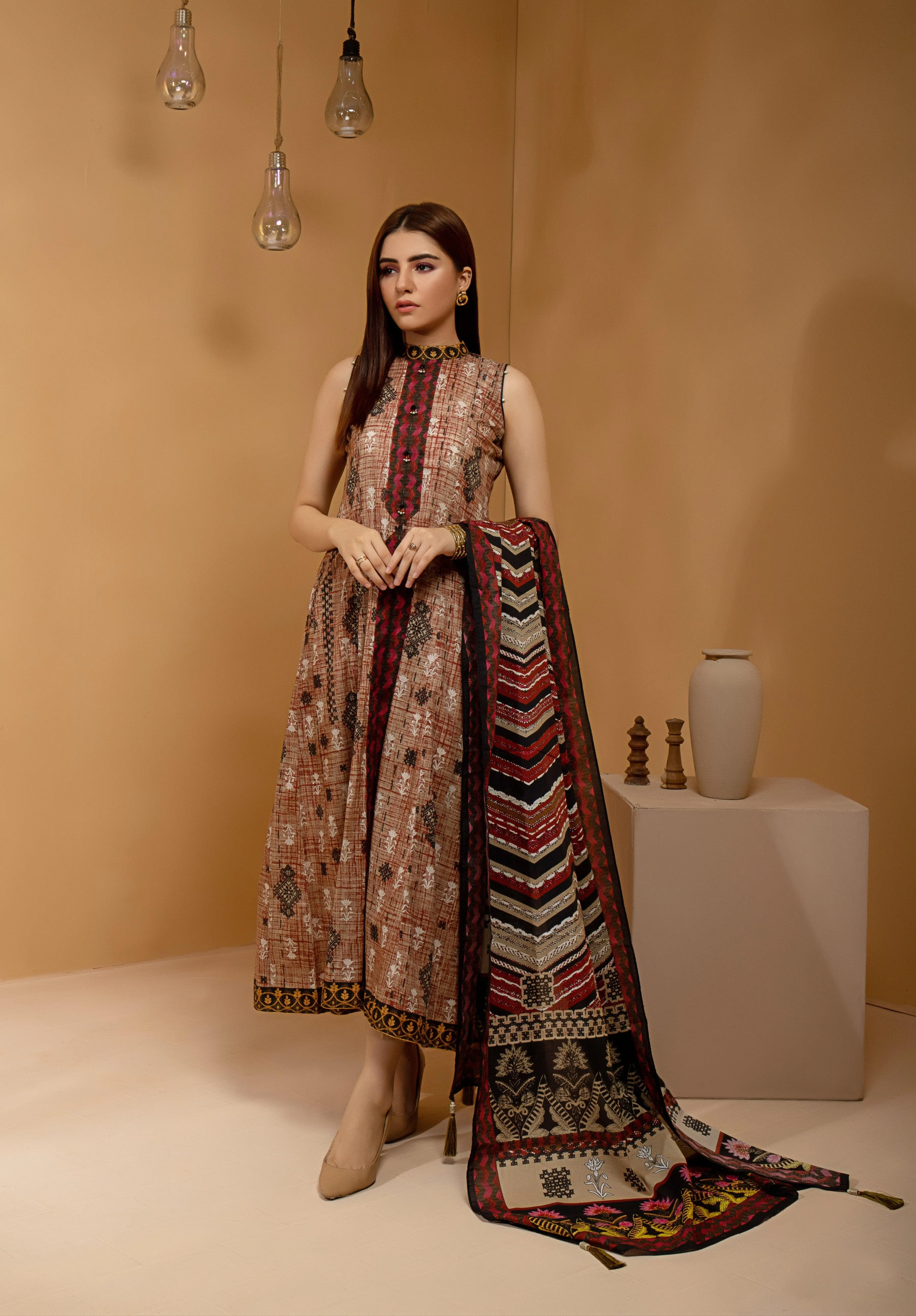 ACE Galleria Digital Printed Unstitched 3 Piece Cambric Suit ACE 12075