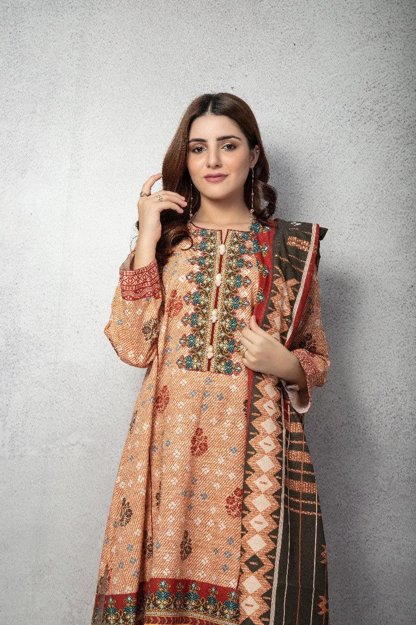 ACE Galleria Digital Printed Unstitched 3 Piece Khaddar Suit ACE 12097