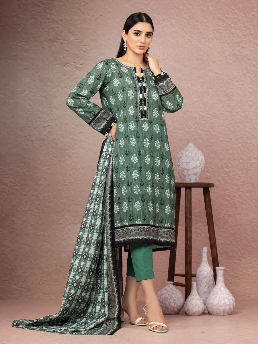 ACE Galleria Merak Khaddar Unstitched Printed 3Pc Suit A-WU3PWK22-413-XXL