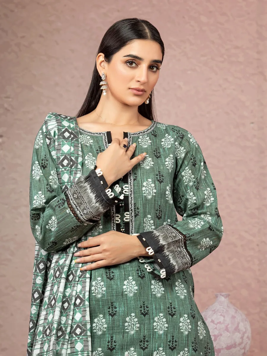 ACE Galleria Merak Khaddar Unstitched Printed 3Pc Suit A-WU3PWK22-413-XXL