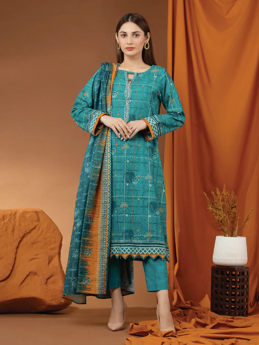 ACE Galleria Merak Khaddar Unstitched Printed 3Pc Suit A-WU3PWK22-425