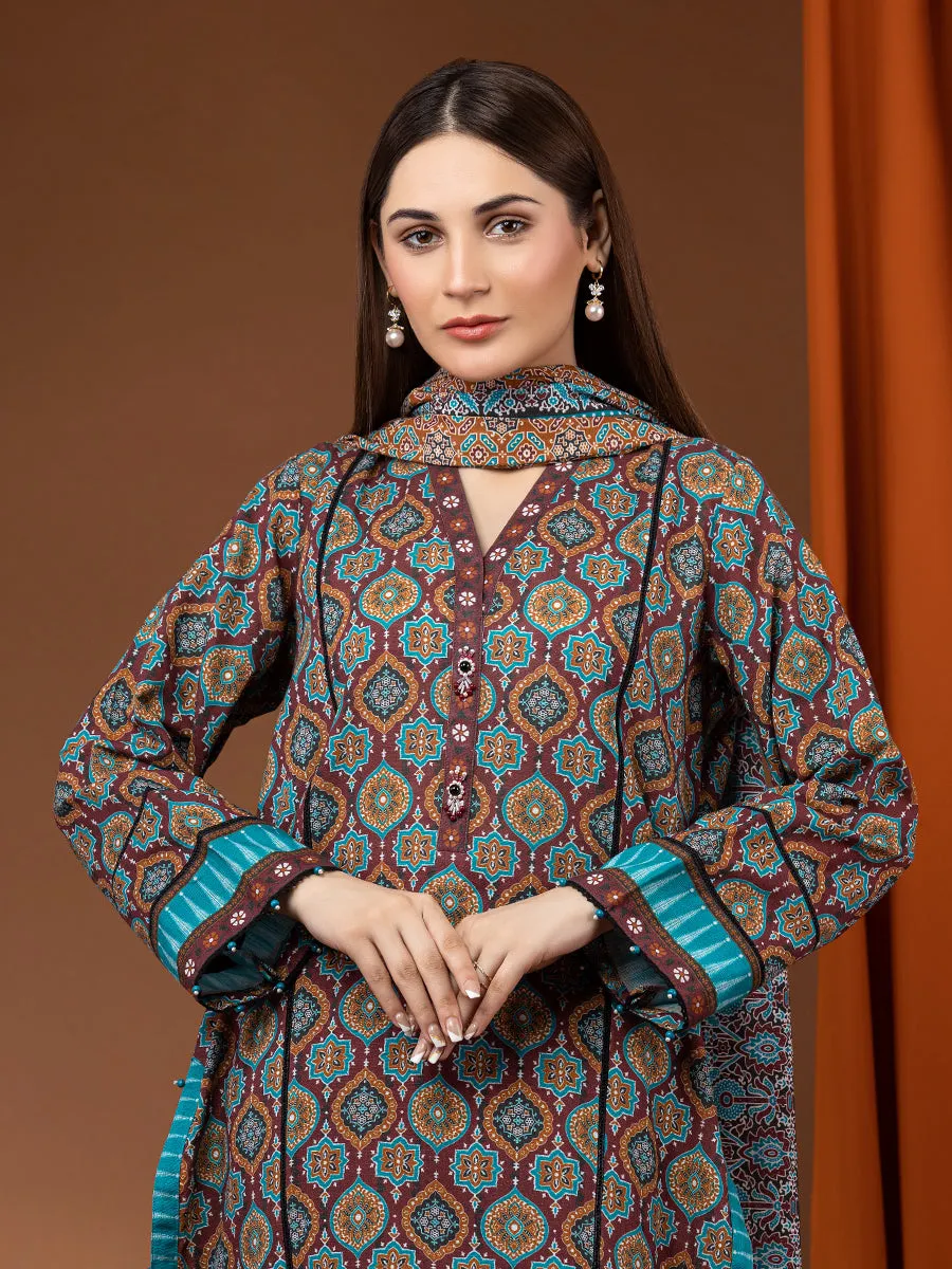 ACE Galleria Merak Khaddar Unstitched Printed 3Pc Suit A-WU3PWK22-438