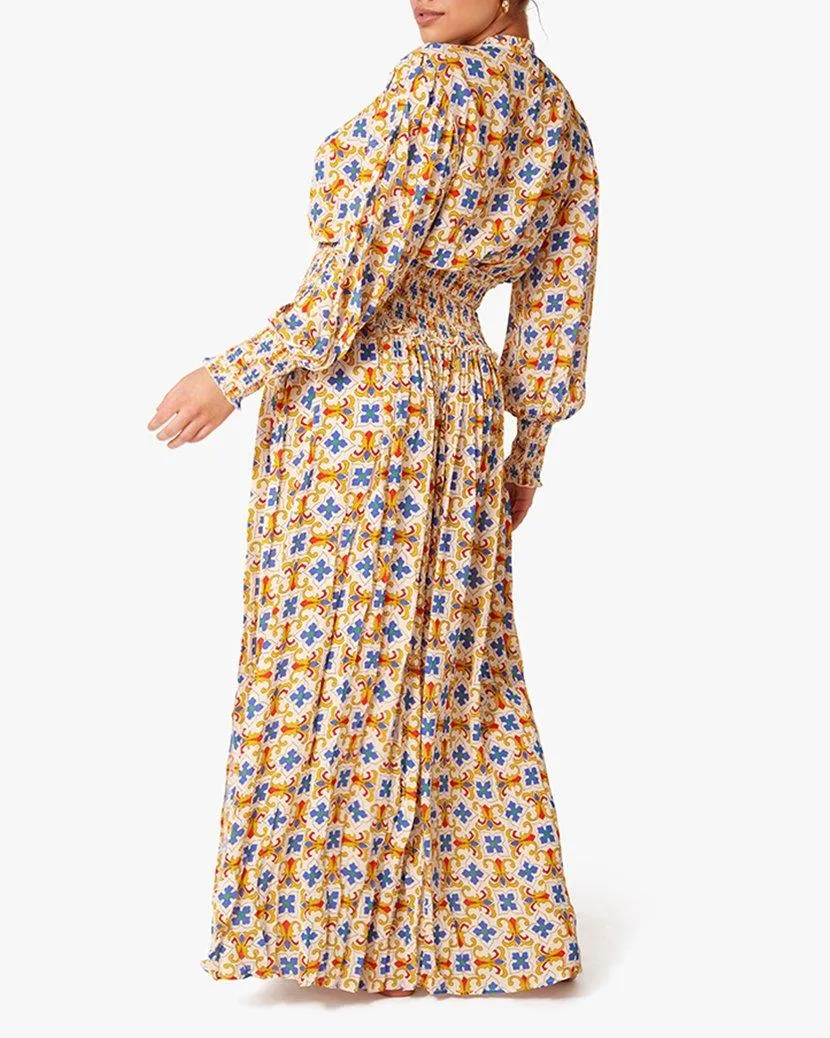 Addison Maxi Slit Dress in Tile