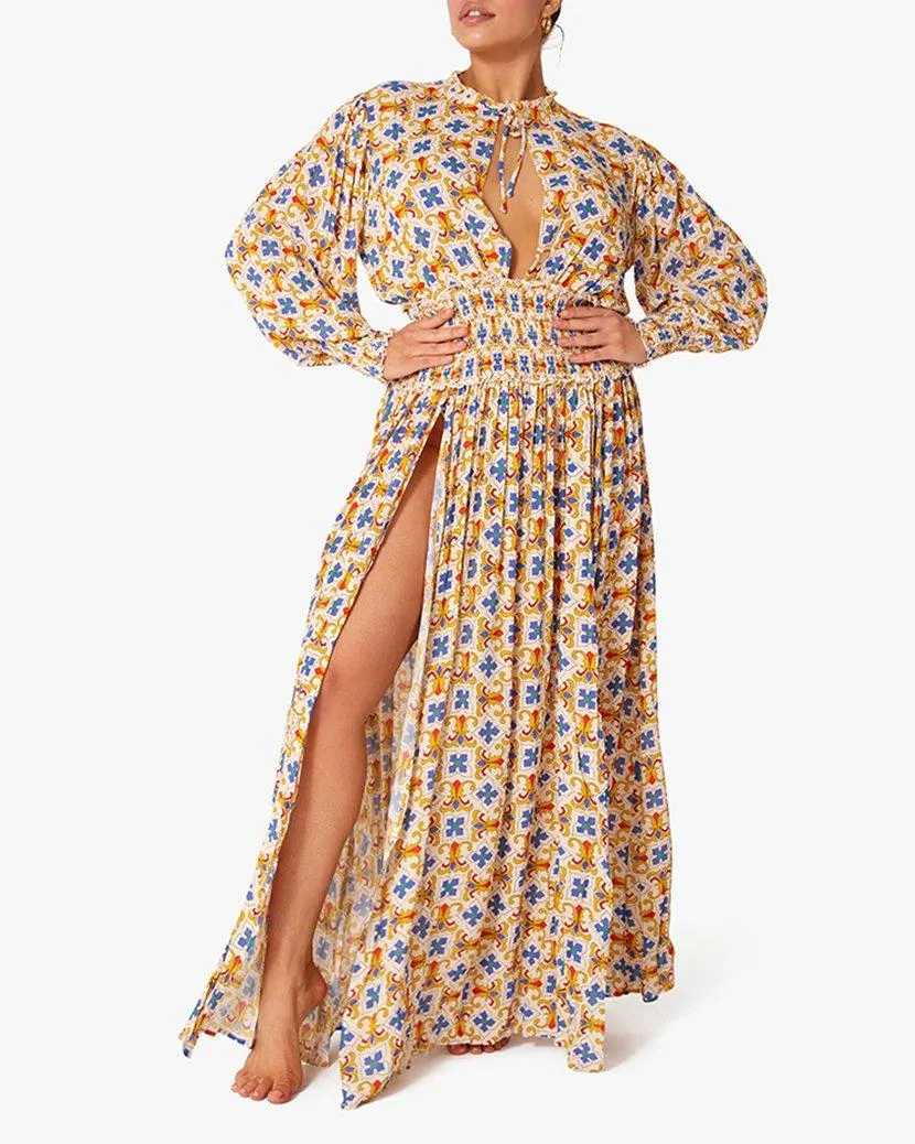 Addison Maxi Slit Dress in Tile