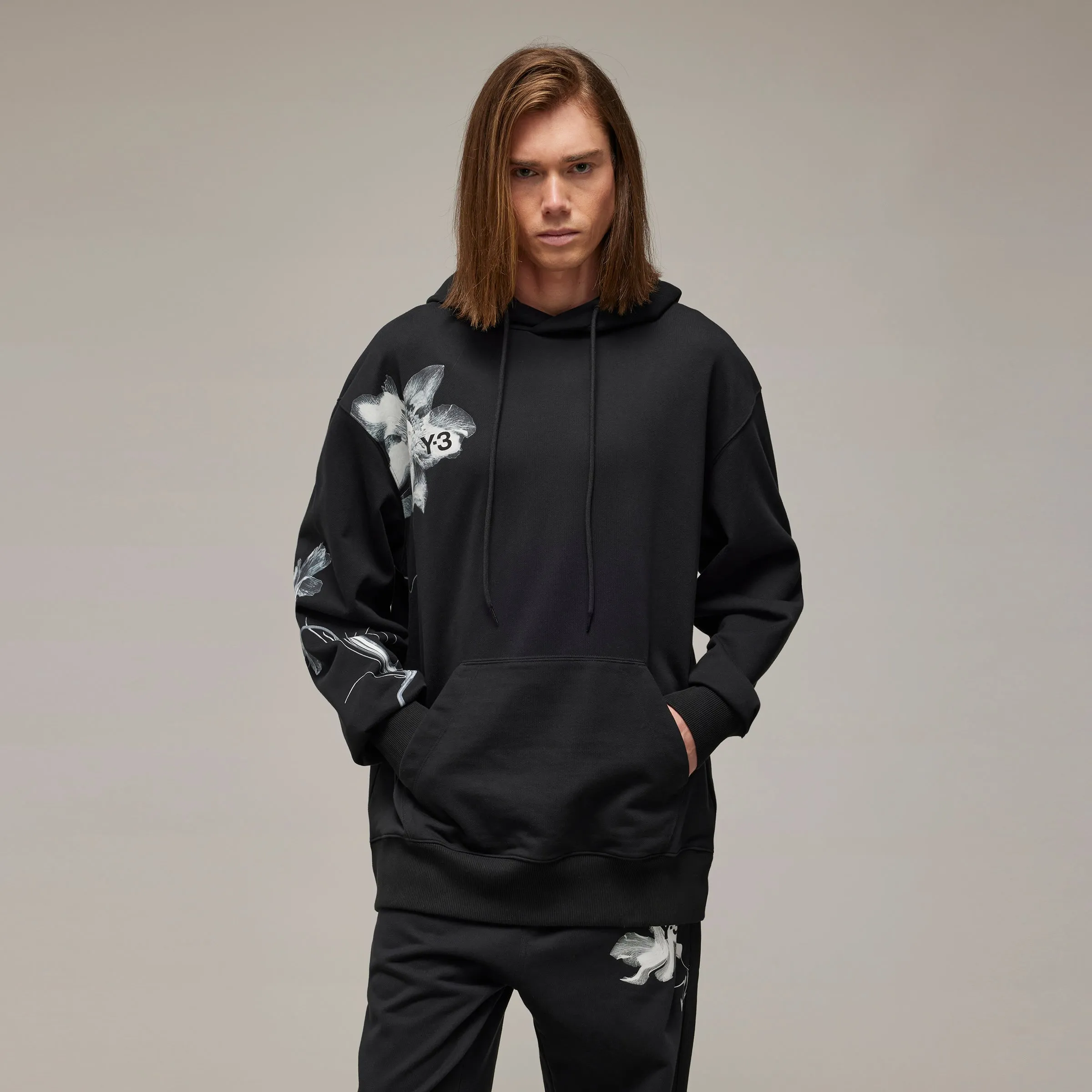 ADIDAS Y-3 Graphic French Terry Hoodie Black