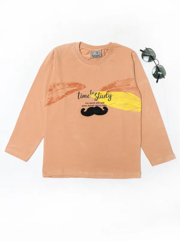 AJ Boys T-Shirt 3 Yrs - 8 Yrs Time To Study Fawn