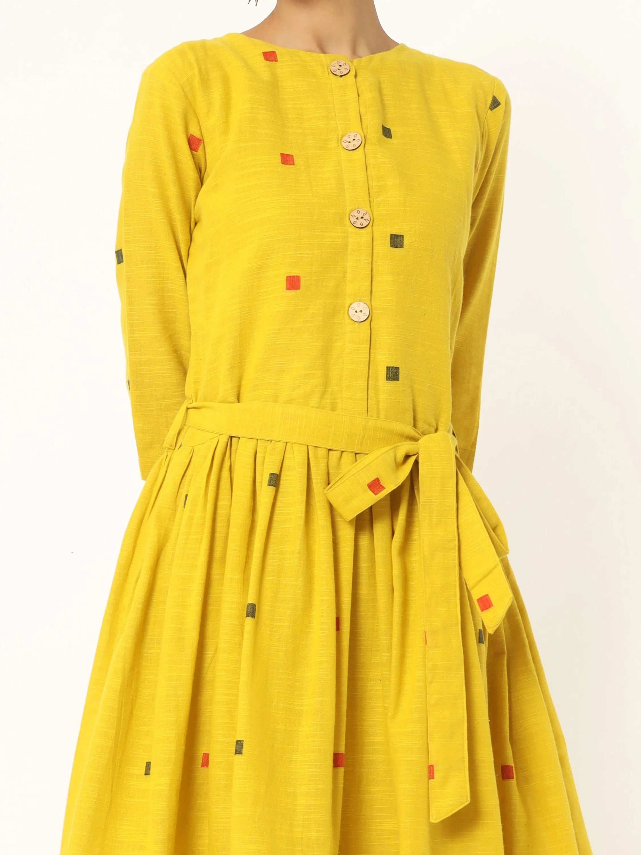 ‘Alba’ The Yellow Flared Dress