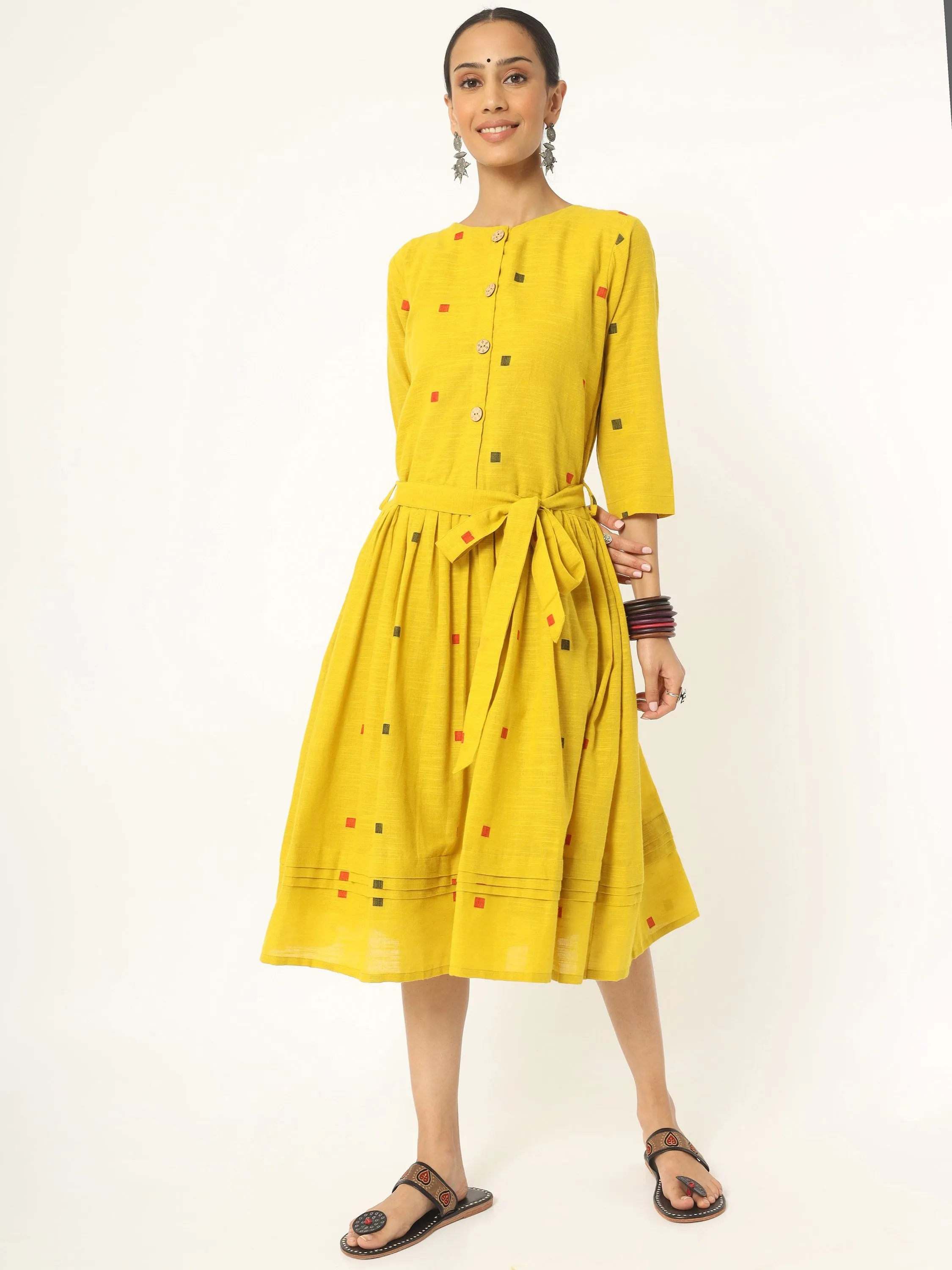 ‘Alba’ The Yellow Flared Dress