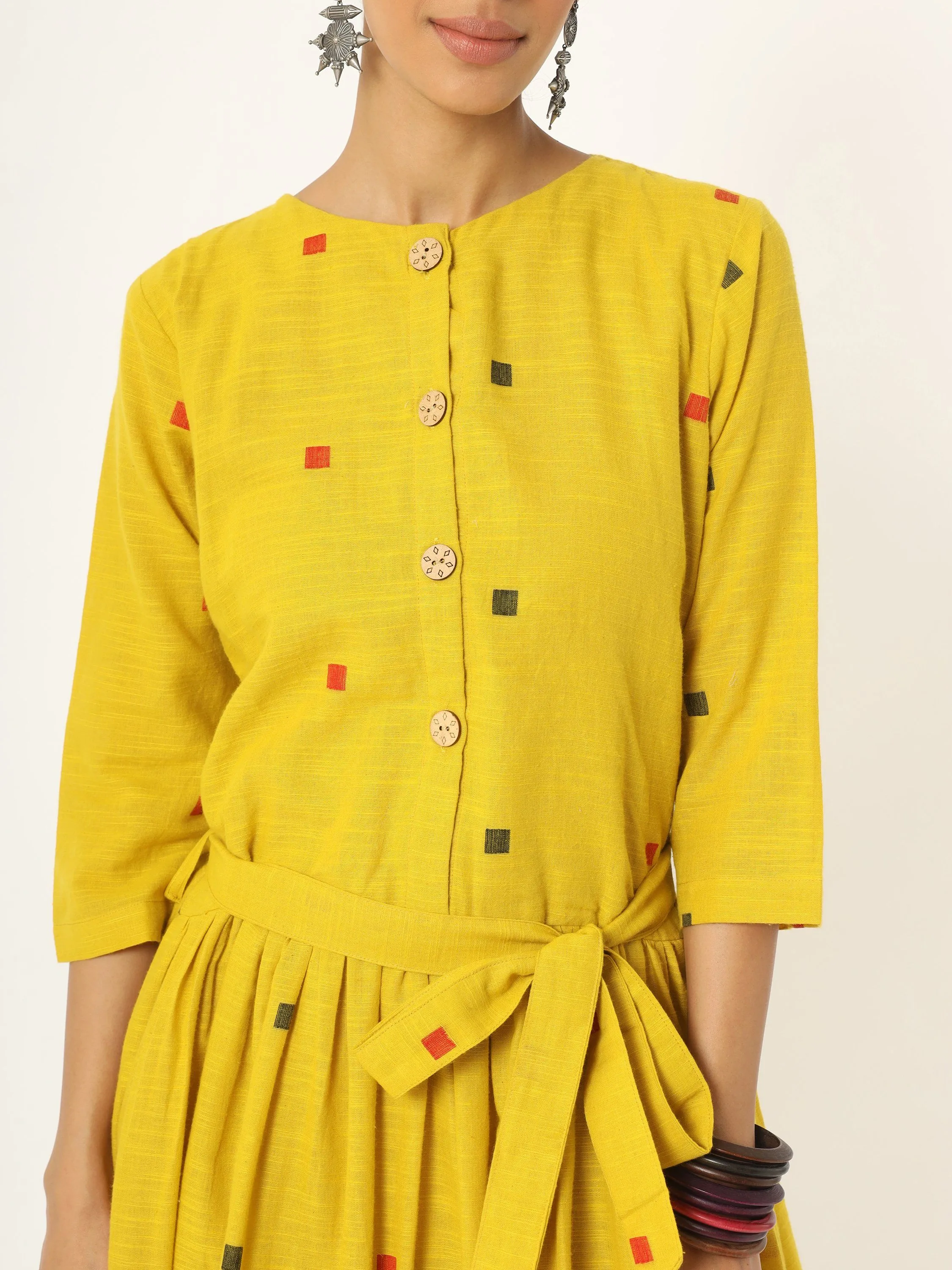 ‘Alba’ The Yellow Flared Dress