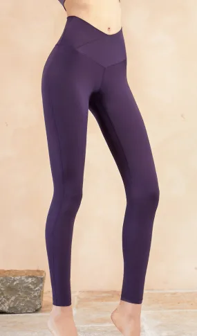 ANIKA V-cut Yoga Pants - Dark Purple