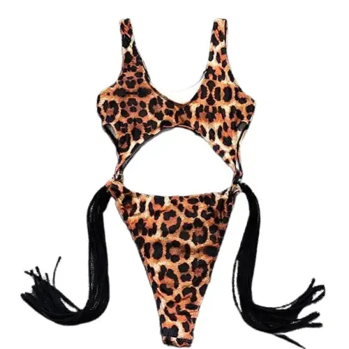 Animal Print Leopard High Cut Swimsuit