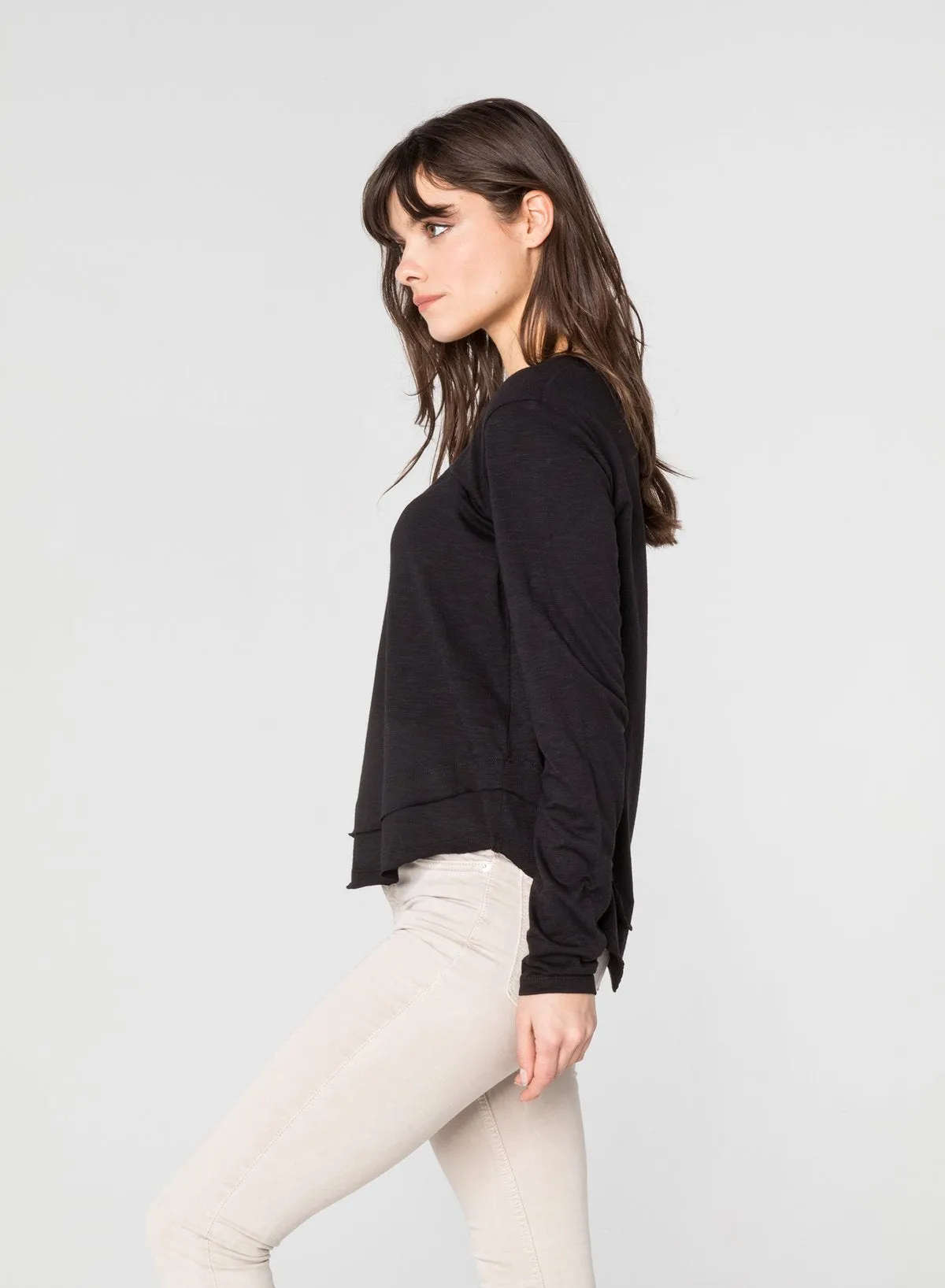 AVA LONG SLEEVE MOCK LAYER T-SHIRT