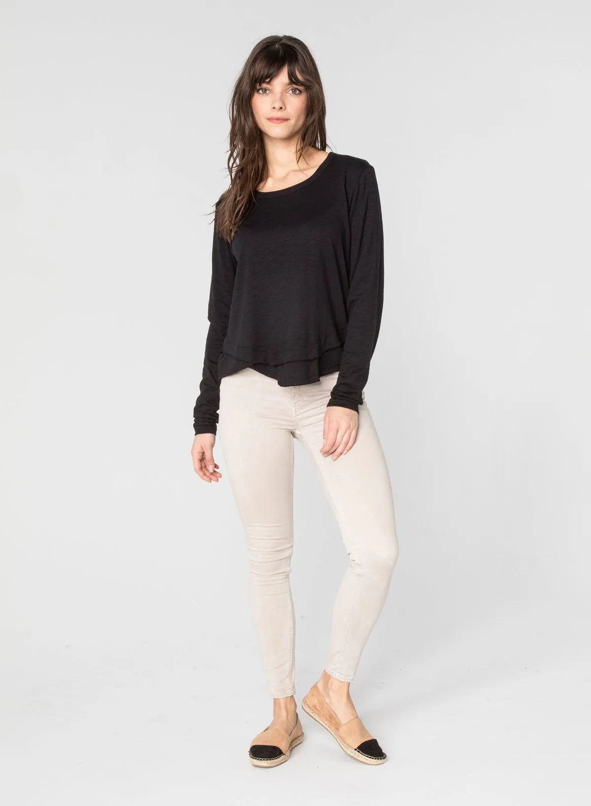 AVA LONG SLEEVE MOCK LAYER T-SHIRT