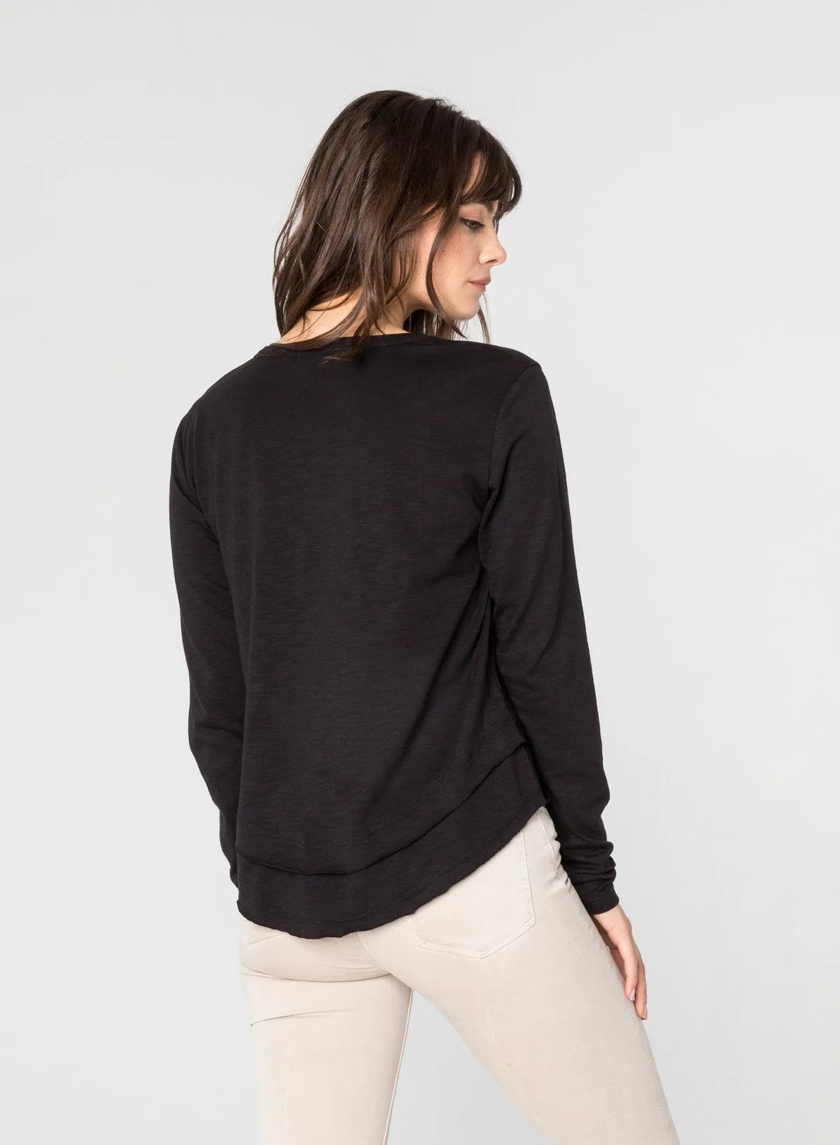 AVA LONG SLEEVE MOCK LAYER T-SHIRT