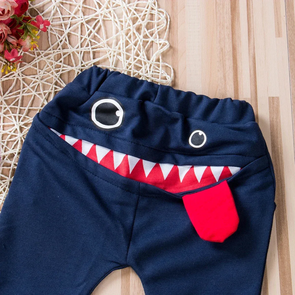 Baby Boy Funny Cartoon Big Mouth Infant Pants