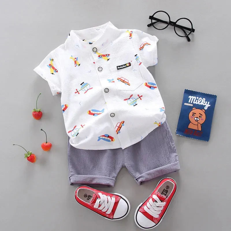 Baby Boy Summer Airplane Space Clothing Sets