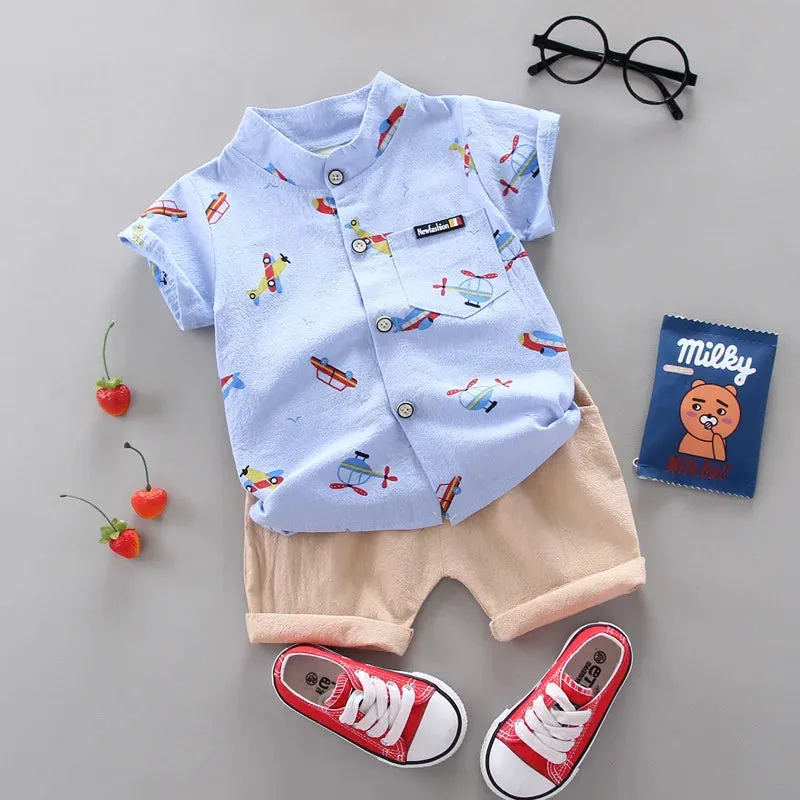 Baby Boy Summer Airplane Space Clothing Sets