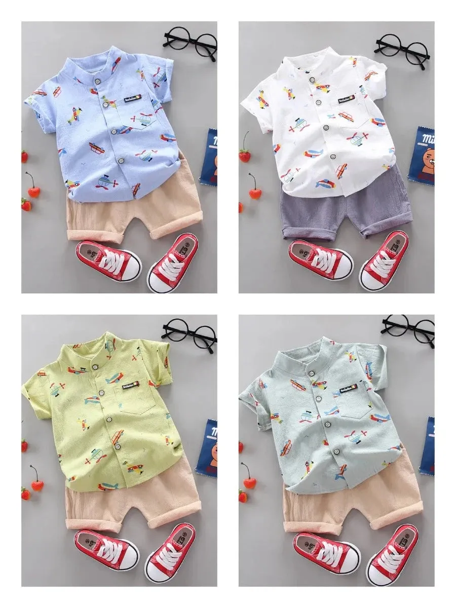 Baby Boy Summer Airplane Space Clothing Sets