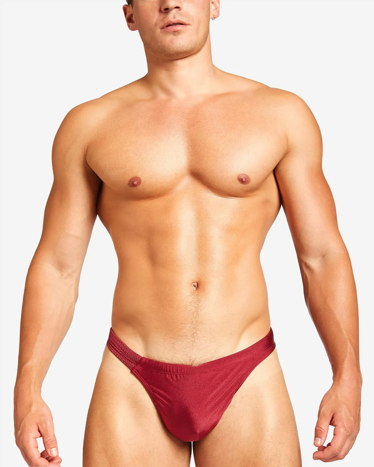 Bass Mesh Swim Thong - Burgundy