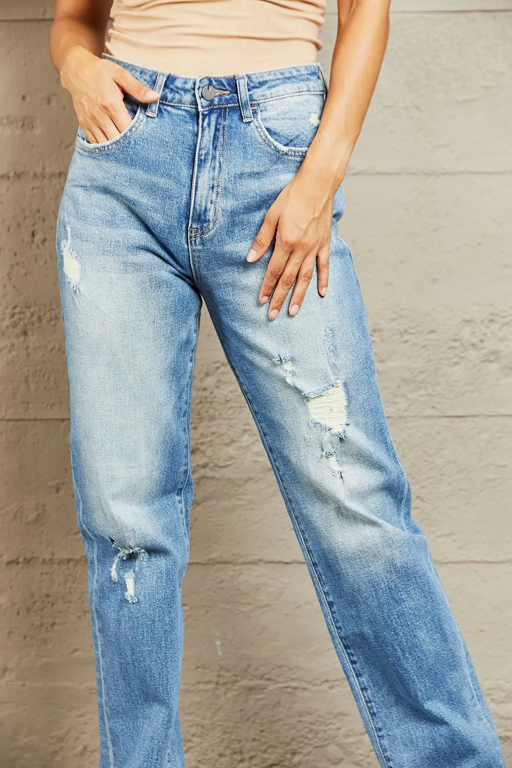 BAYEAS High Waisted Straight Jeans