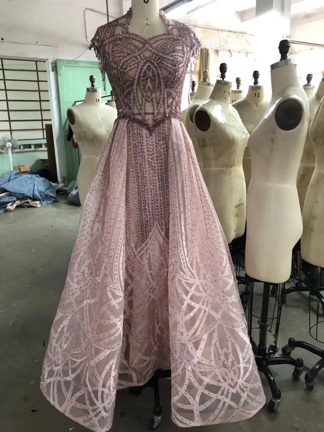 Beaded A Line Evening Dress