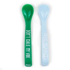 bella tunno silicone spoon set - kale my vibe   peas