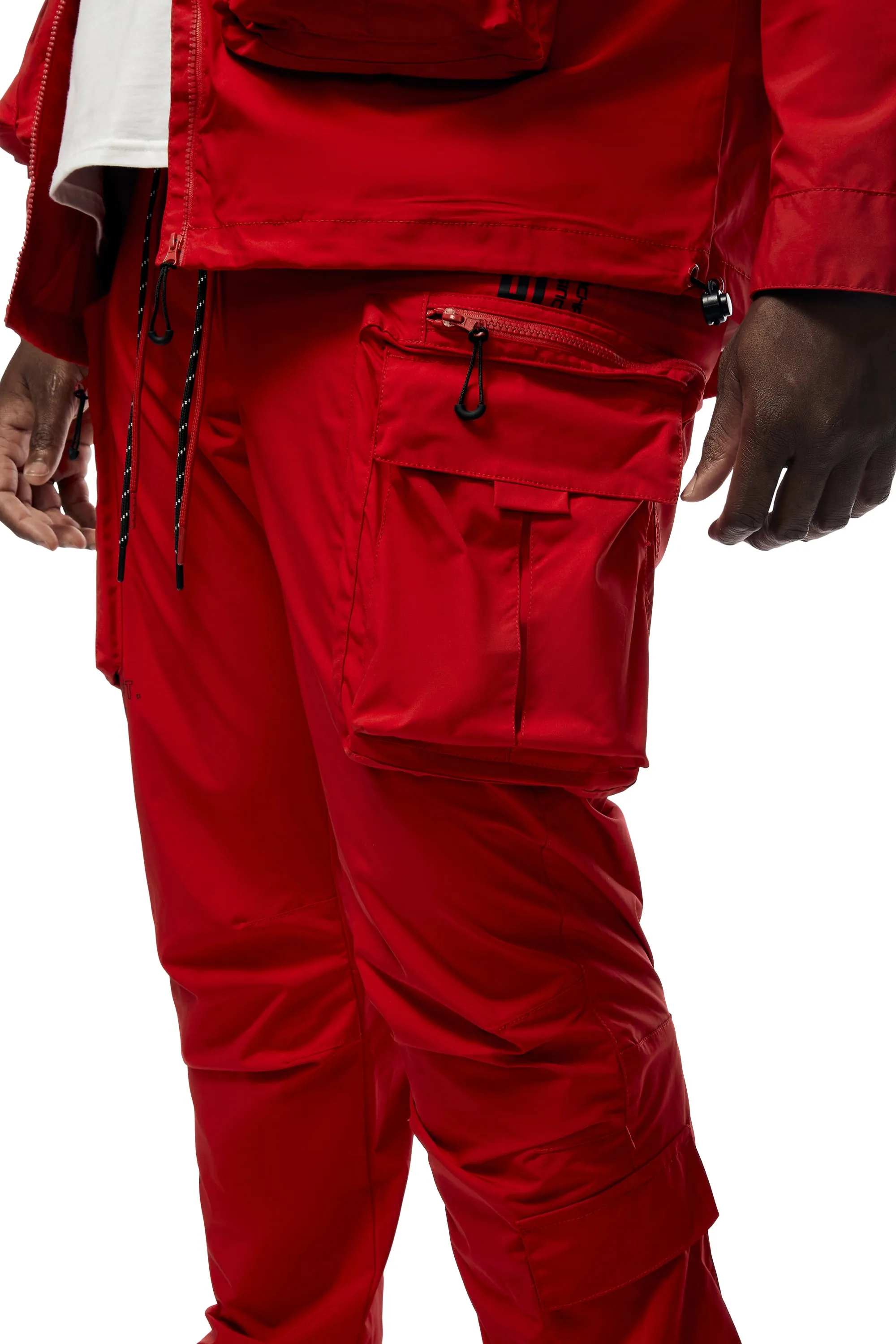 Big and Tall - Utility Windbreaker Pants - Red