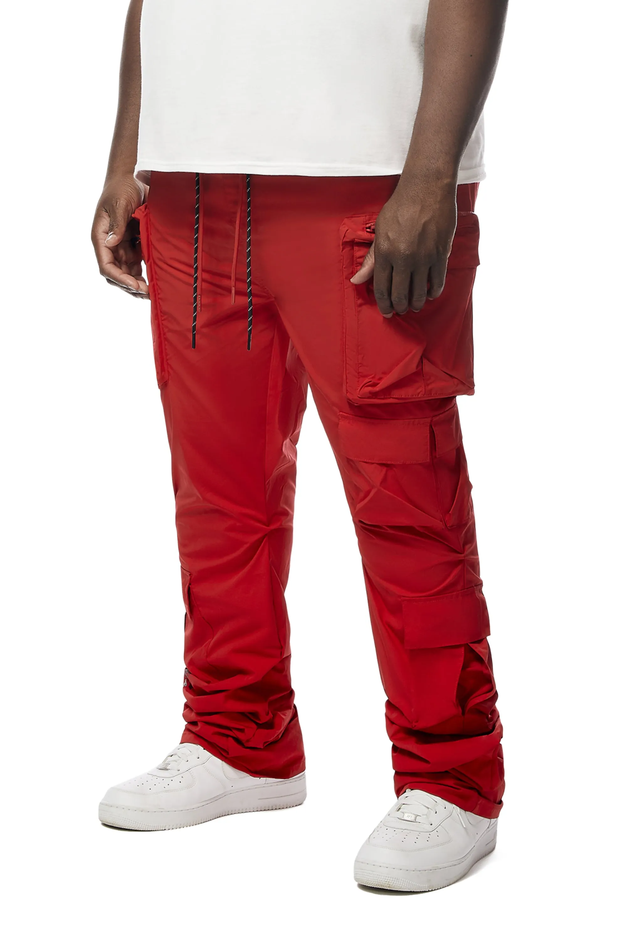 Big and Tall - Utility Windbreaker Pants - Red