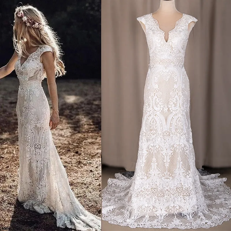 Boho Lace Enclave Bridal Dress