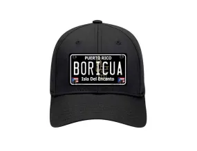 Boricua Puerto Rico Black License Plate Hat