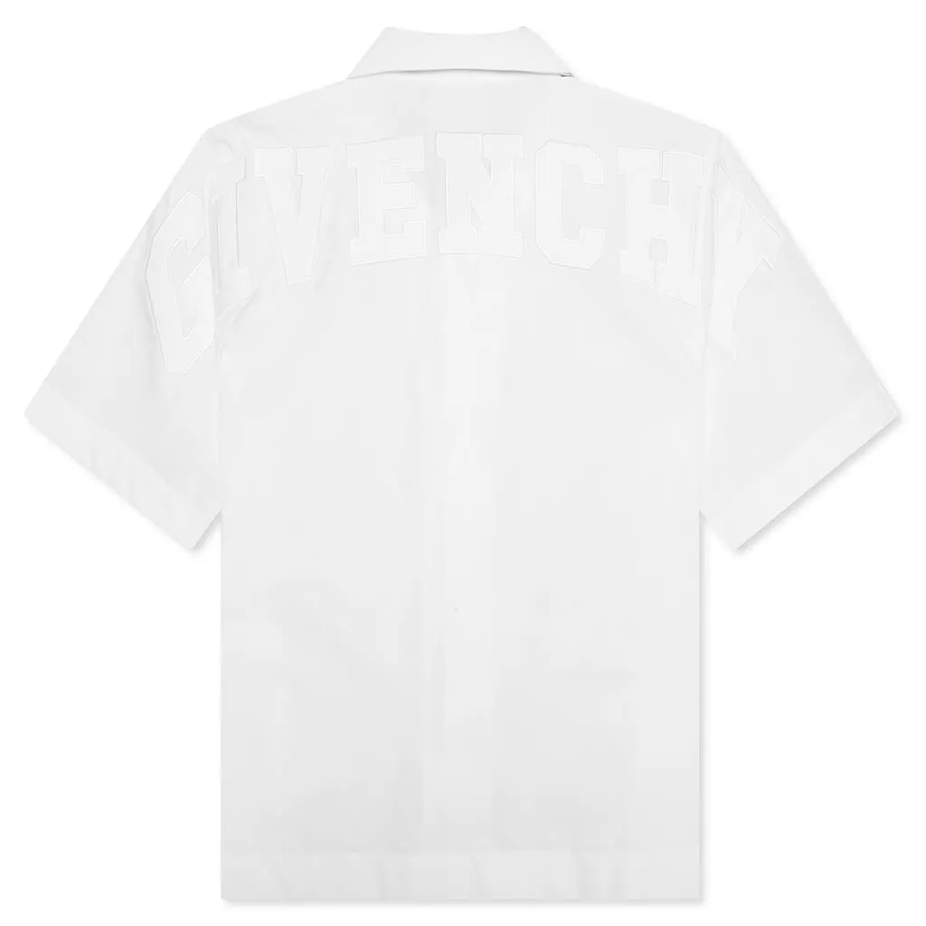 Boxy Fit Shirt w/ Hawaiian Collar - White