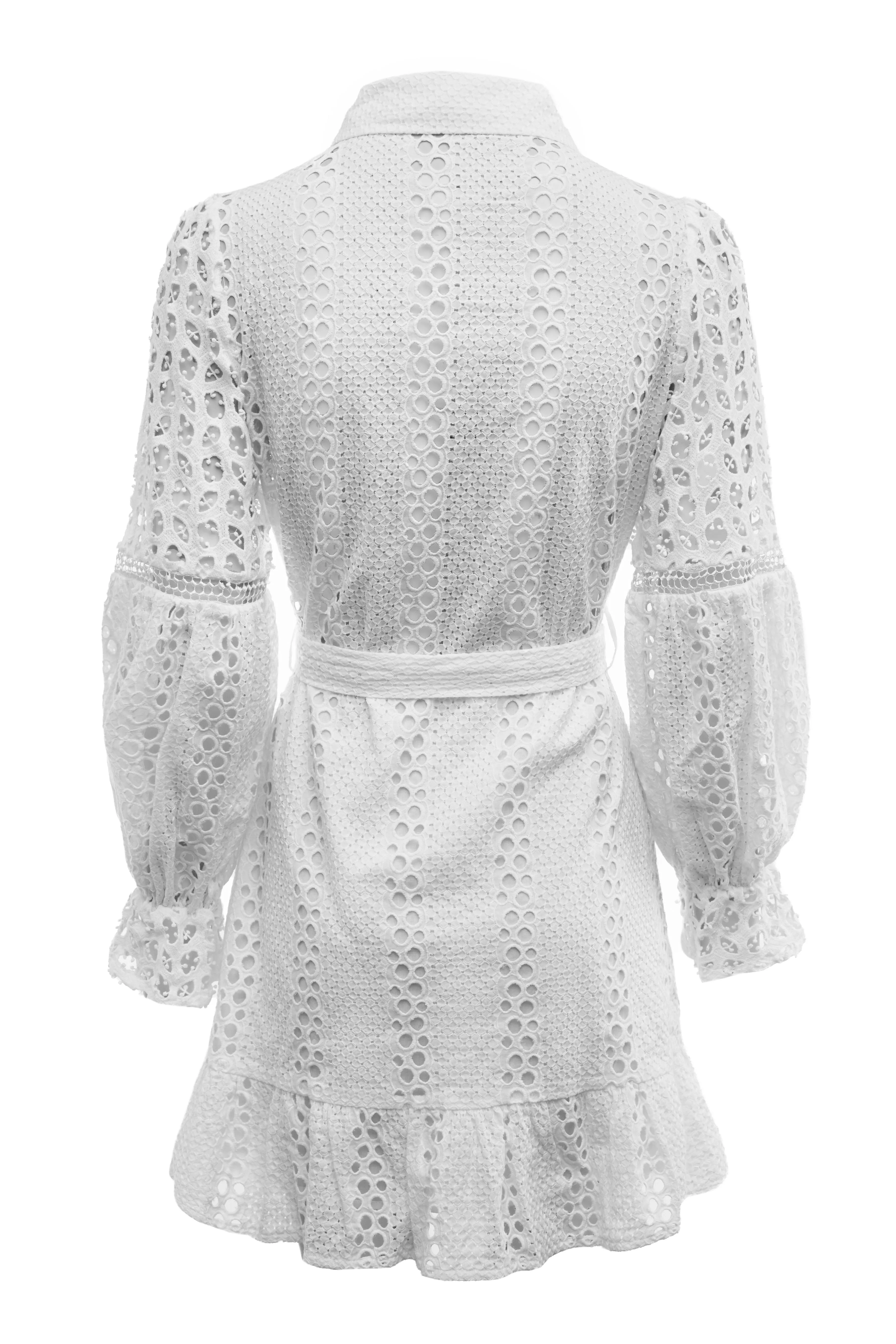 Broderie Lace Dress (White)