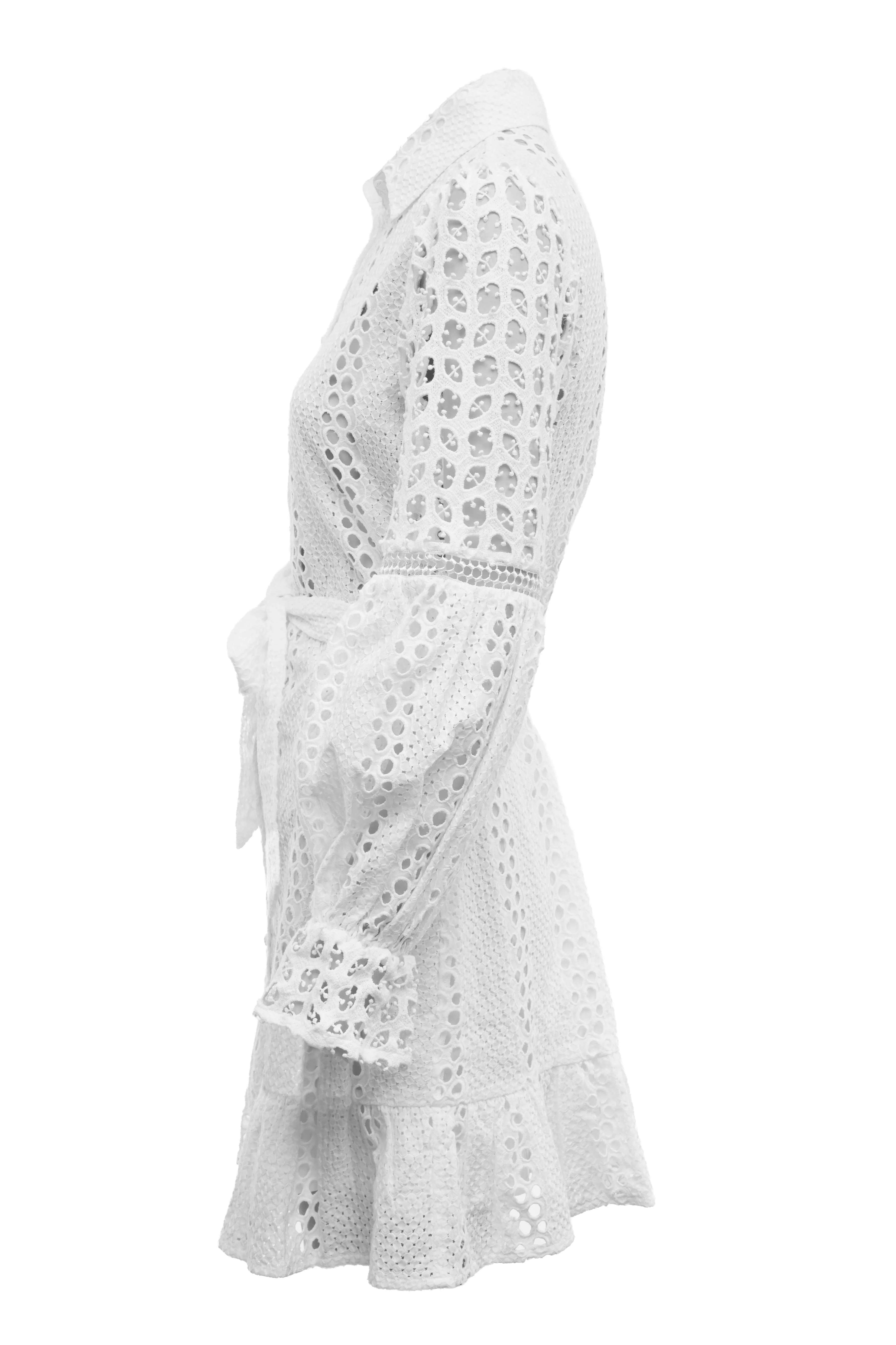 Broderie Lace Dress (White)