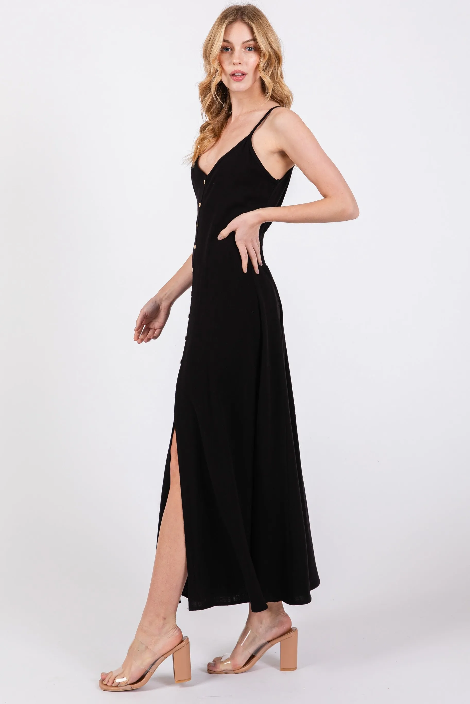 BUTTON FRONT MAXI SUNDRESS