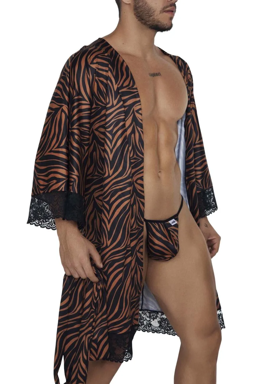 CandyMan Robe Thong Two Piece Set