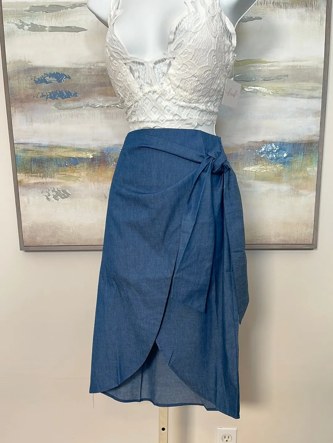 Chambray Wrap Skirt