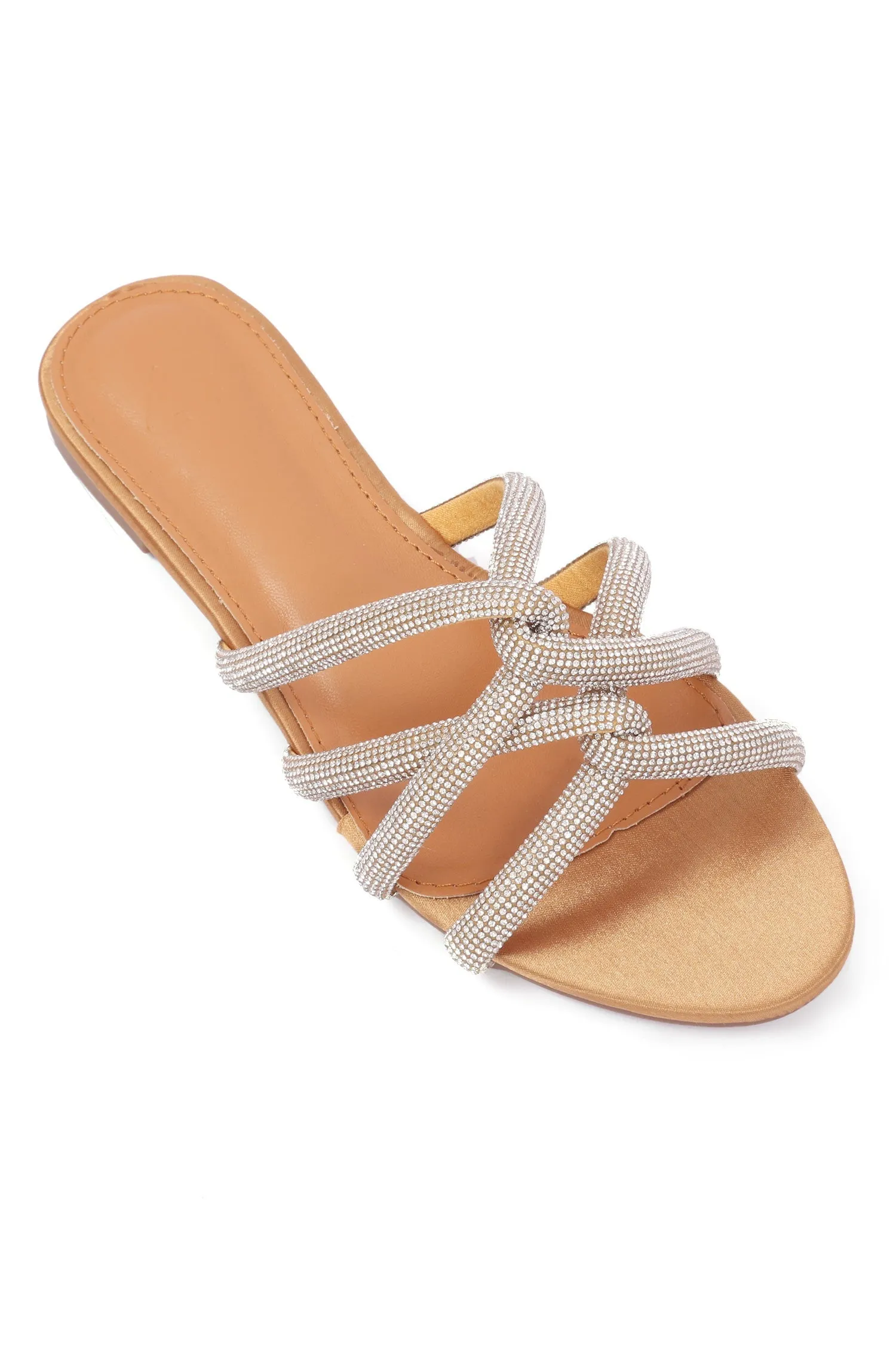 CHIC CRISSCROSS SLIDES-YELLOW