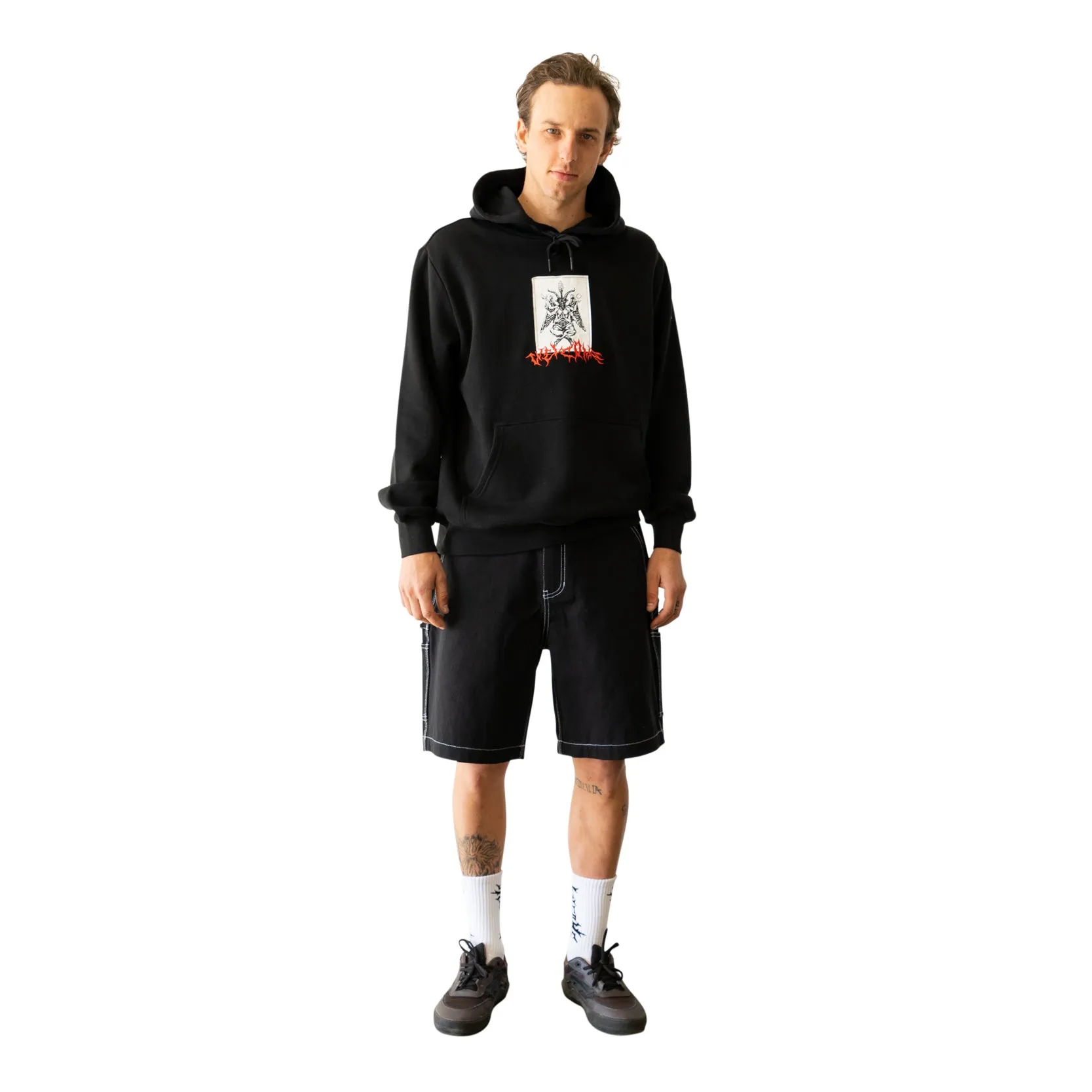 Coagula Tyvek Patch Pullover Hoodie - Black