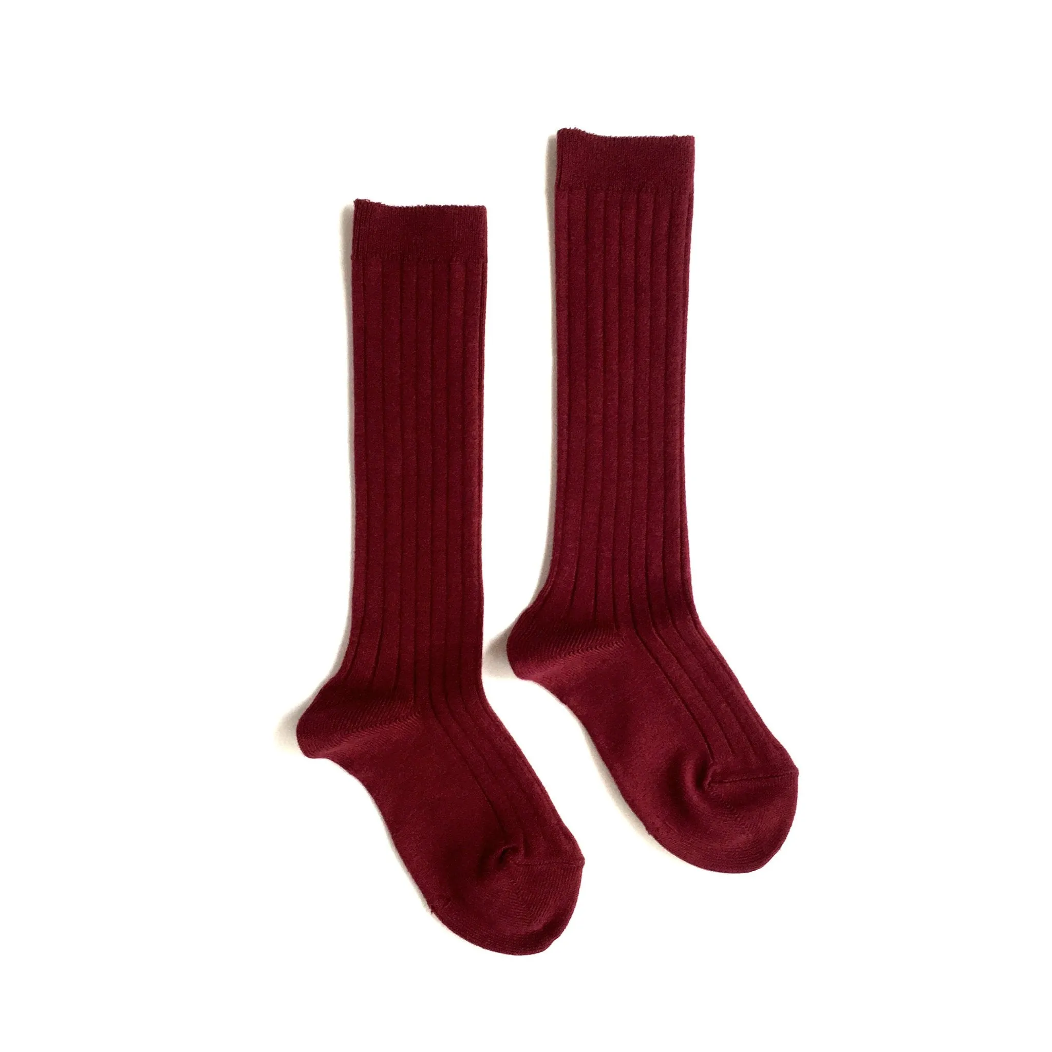 Cranberry Ribbed Socks