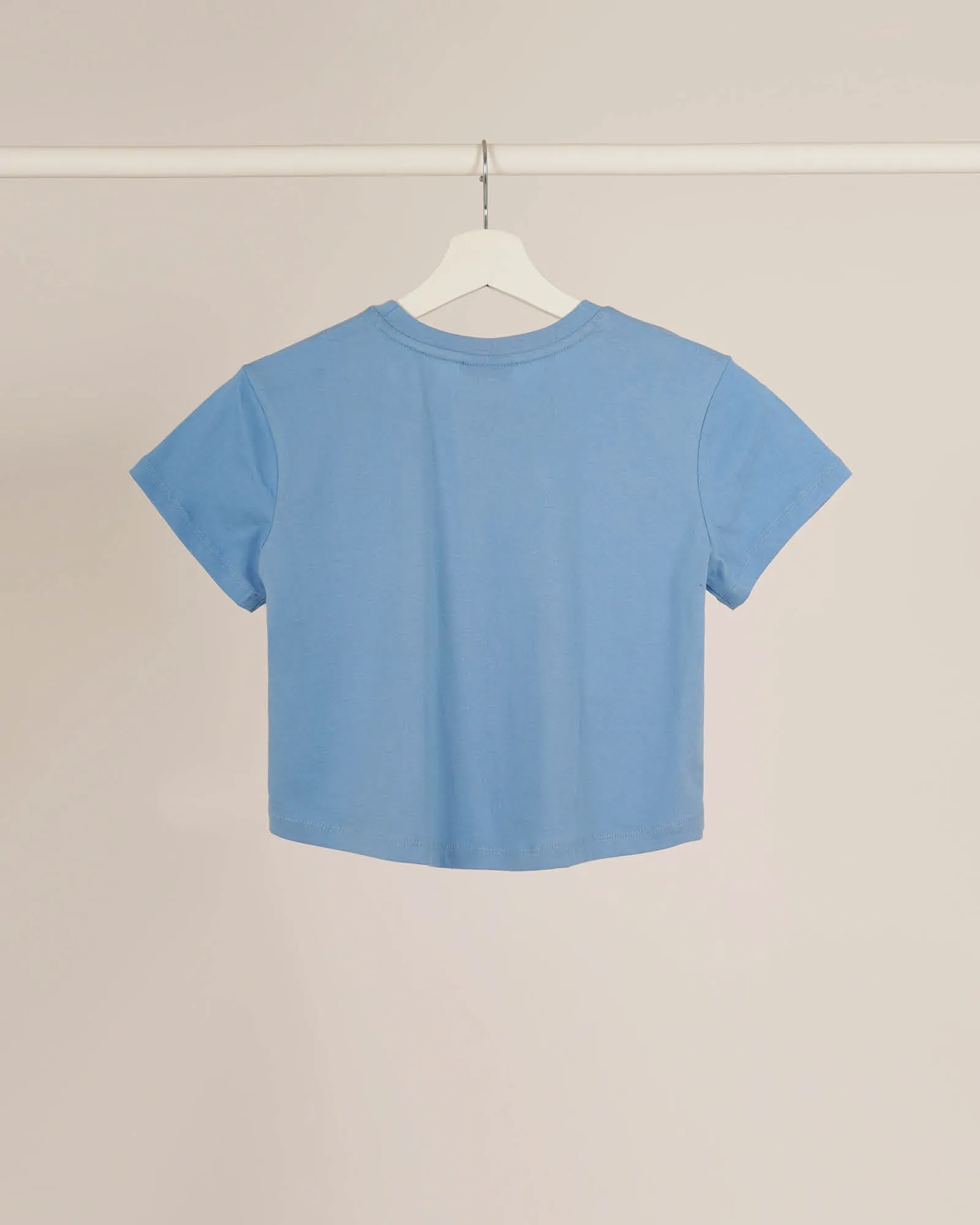 Crop Top: Solid Cyan Blue